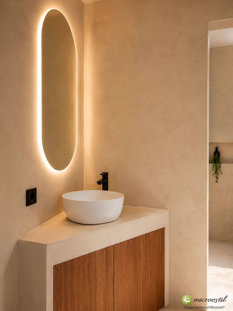 Bathroom · Real project · Microestil® system — microcement finish