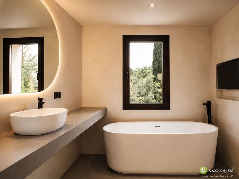 Bathroom · Real project · Microestil® system — microcement finish