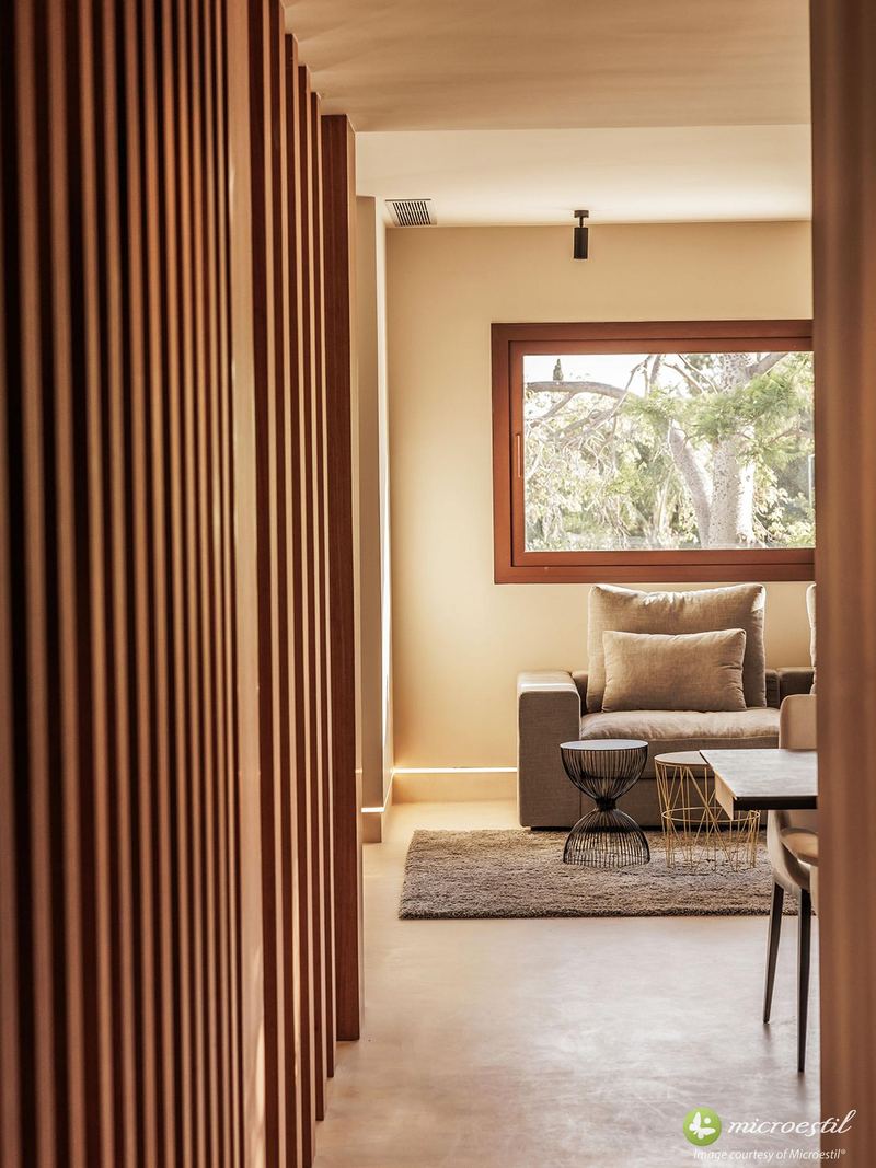 Living space · Real project · Microestil® system — microcement finish