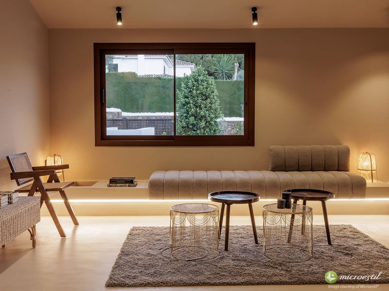 Living space · Real project · Microestil® system — microcement finish
