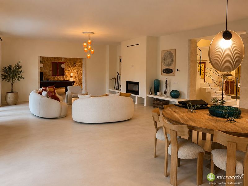 Living space · Real project · Microestil® system — microcement finish