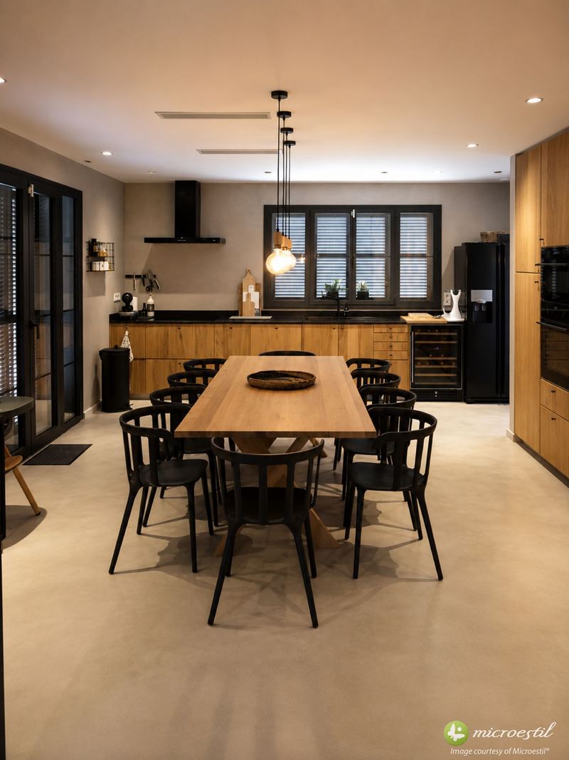 Kitchen · Real project · Microestil® system — microcement finish