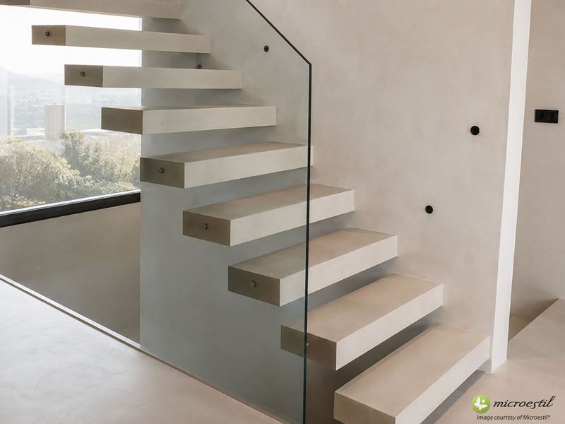 Living space · Real project · Microestil® system — microcement finish