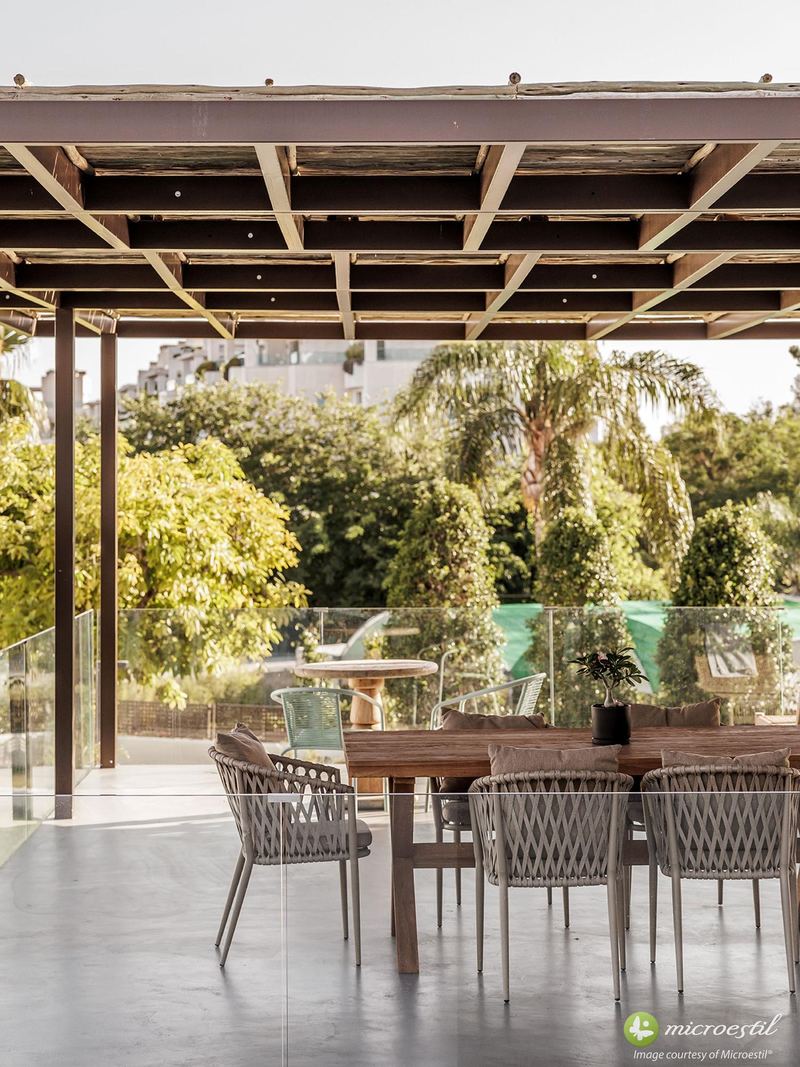 Outdoor & pools · Real project · Microestil® system — microcement finish